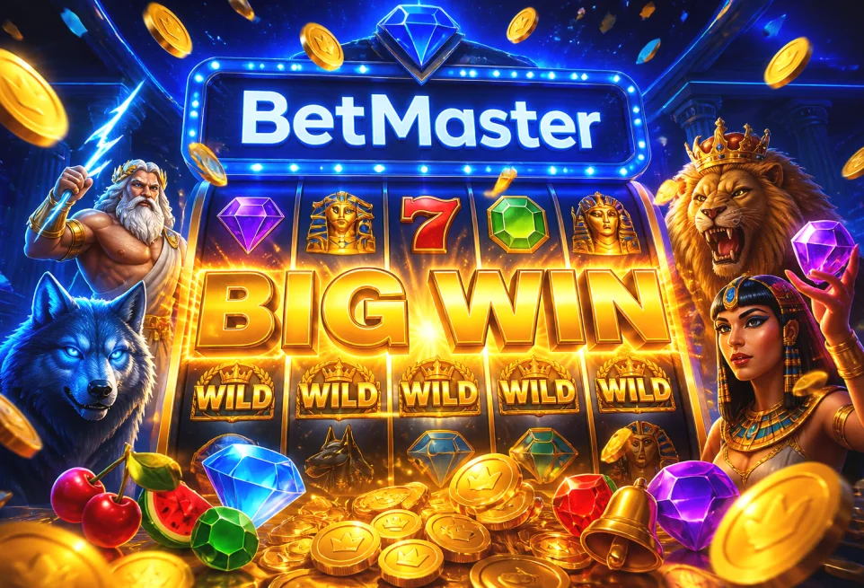 Grid of BetMaster slot game thumbnails showing hold-and-win and classic fruit titles